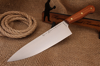 Шеф нож серии "Classic" AUS-8. Рукоять дерево дуб.
